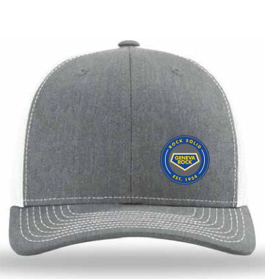 GRP Youth Gray/White Woven Patch Trucker Hat