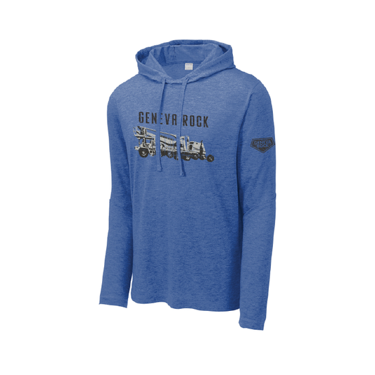 GRP Unisex Blue Transit Mixer Long-Sleeve Lightweight Hoodie