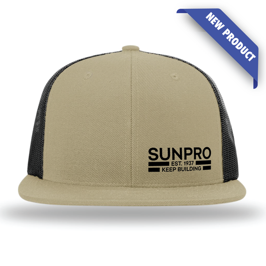 SPC Richardson Wool Blend Flat Bill Trucker Snapback Cap in Khaki