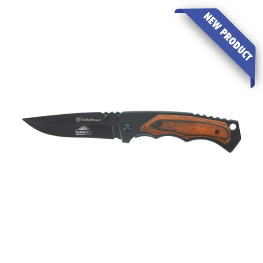SPC Smith & Wesson Wood Handle Folder